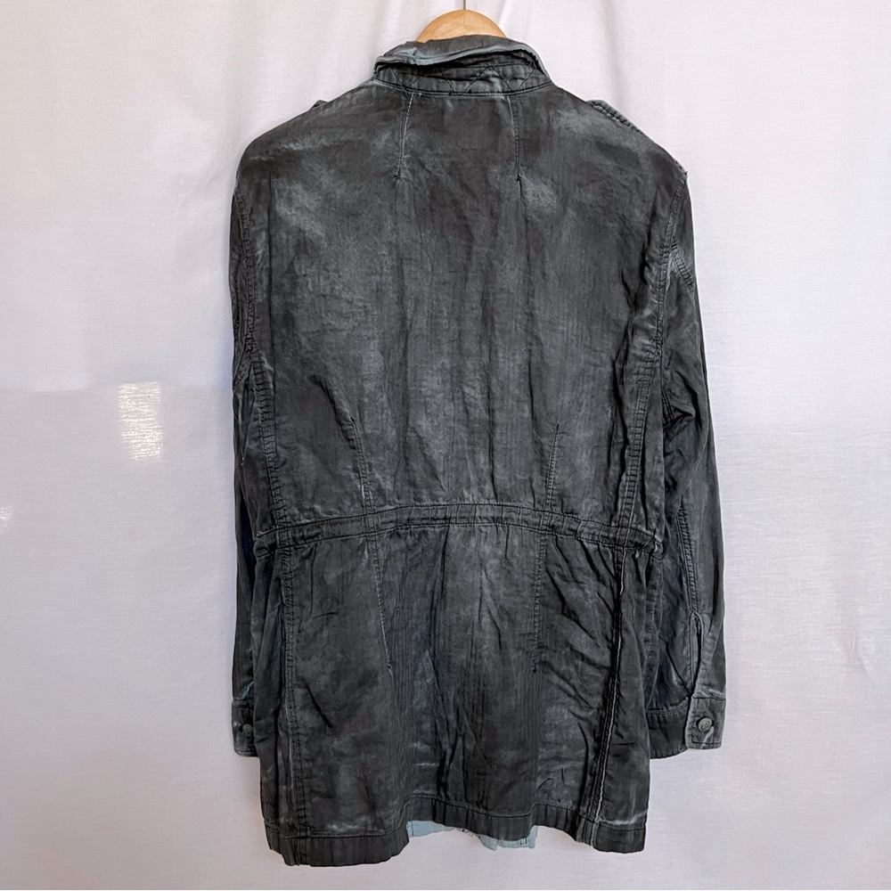 Free People Grunge Gray Military Style Jacket. Size L - Picture 2 of 10